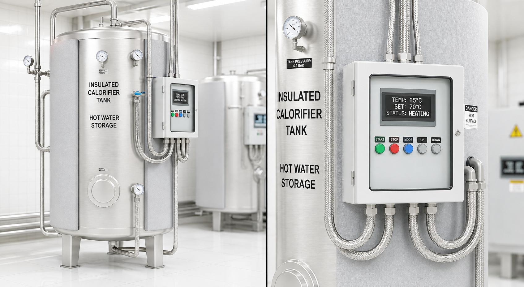 Calorifier Tank with Control Panel
